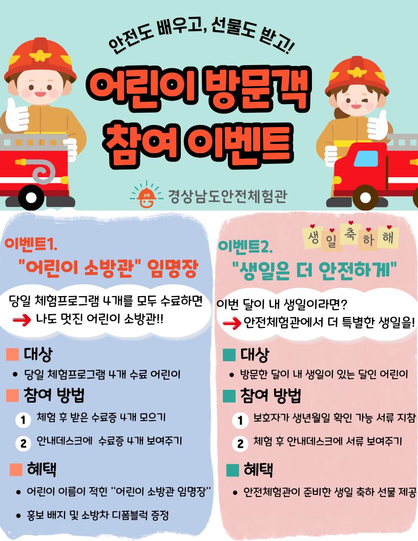 2026년 경상남도 안전체험관 어린이 방문객 참여 이벤트