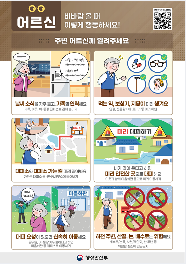 고령자 대상, 호우, 태풍국민행동요령