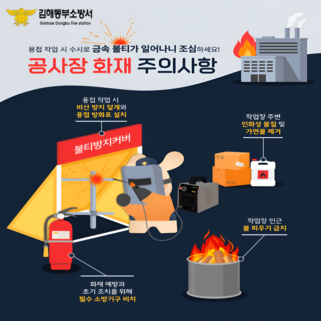 공사장 용접, 용단 작업 화재예방 수칙