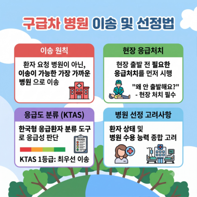 구급차 병원선정 안내문