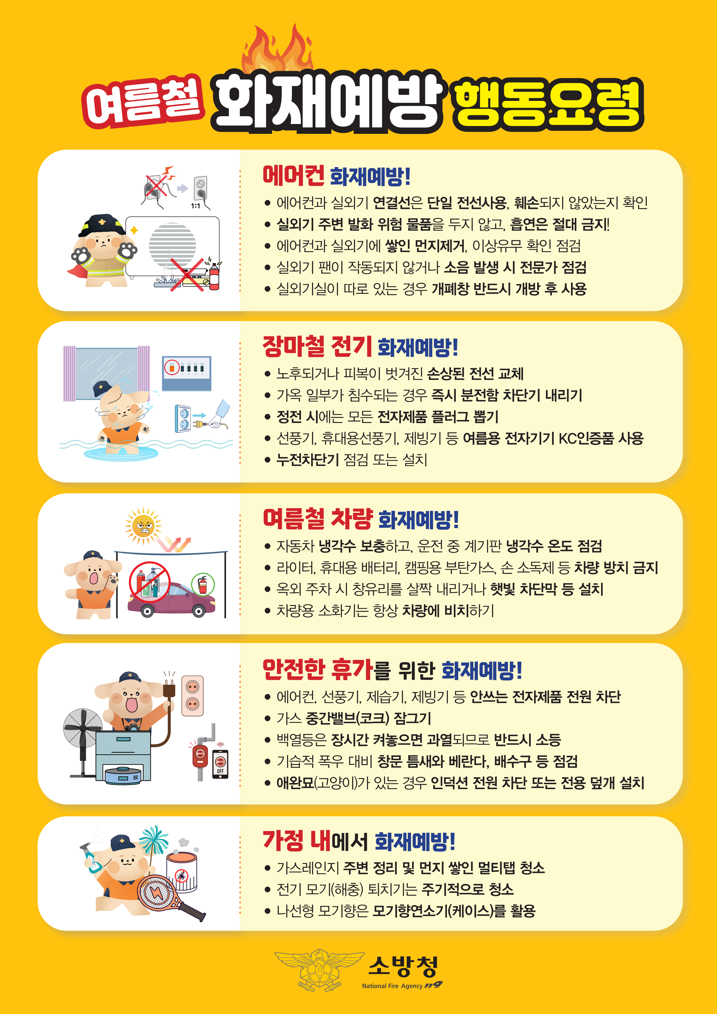 여름철 화재예방 행동요령