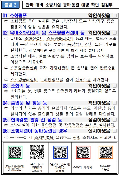 수계 소화설비 예방 확인 점검부