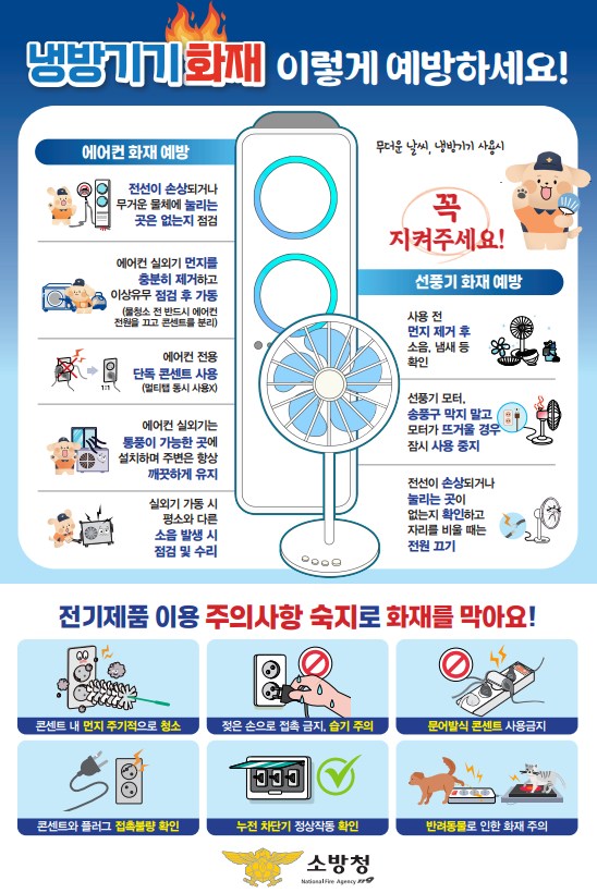 냉방기기 화재 이렇게 예방하세요