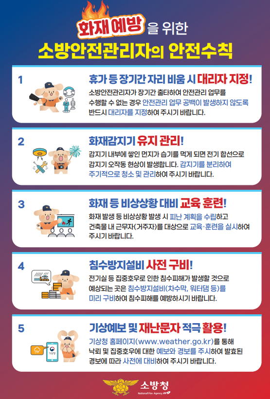 화재예방을 위한 소방안전과리자의 안전수칙