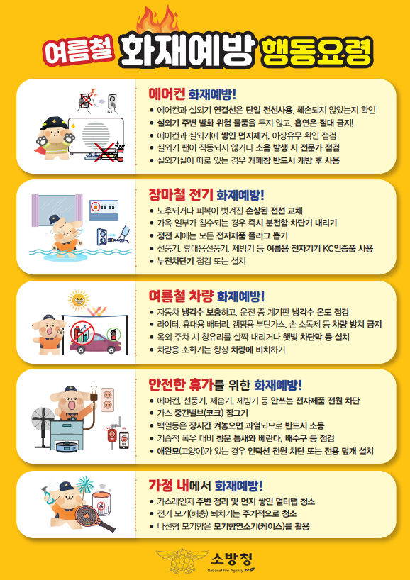여름철 화재예방 행동요령