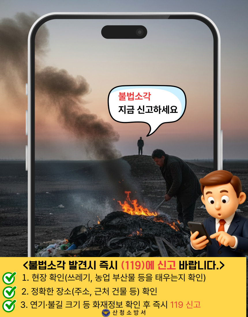 불법 소각행위 신고절차 및 화재 예방을 위한 집중 홍보
