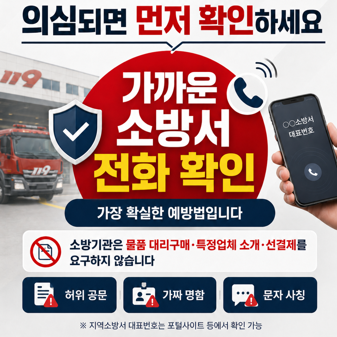 소방사칭 사기 주의 포스터